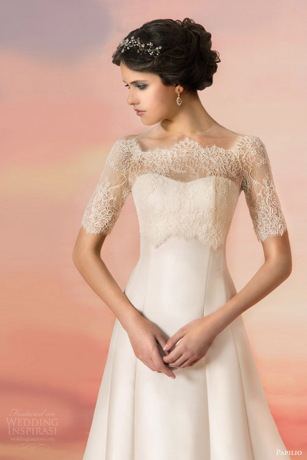 papilio bridal 2015 lace bolero jacket half sleeves
