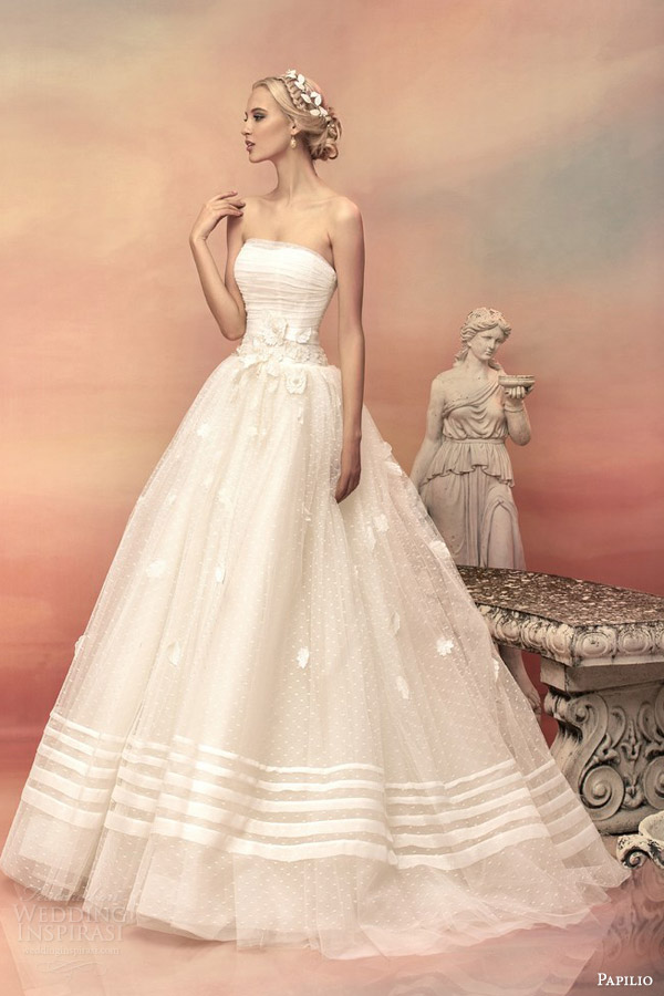 papilio bridal 2015 pheodora strapless ball gown wedding dress embroidered flowers papilio bridal 2015 pheodora strapless ball gown wedding dress embroidered flowers