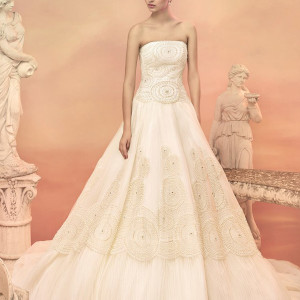 papilio bridal 2015 sapfira strapless ball gown wedding dress intricate embroidery