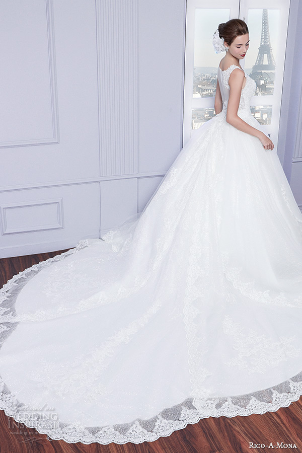 rico a mona wedding dresses 2015 parisian blush bridal sleeveless ball gown with cathedral train