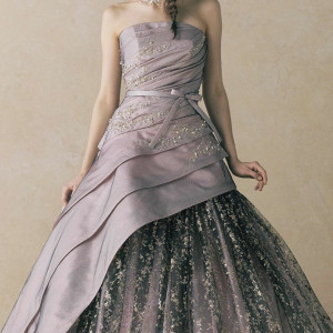 anteprima bridal straplesss ball gown wedding dress black pink pewter ant0059