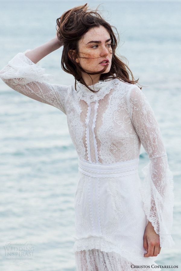 christos costarellos bridal 2016 14 long sleeve lace wedding dress high neck close up christos costarellos bridal 2016 14 long sleeve lace wedding dress high neck close up