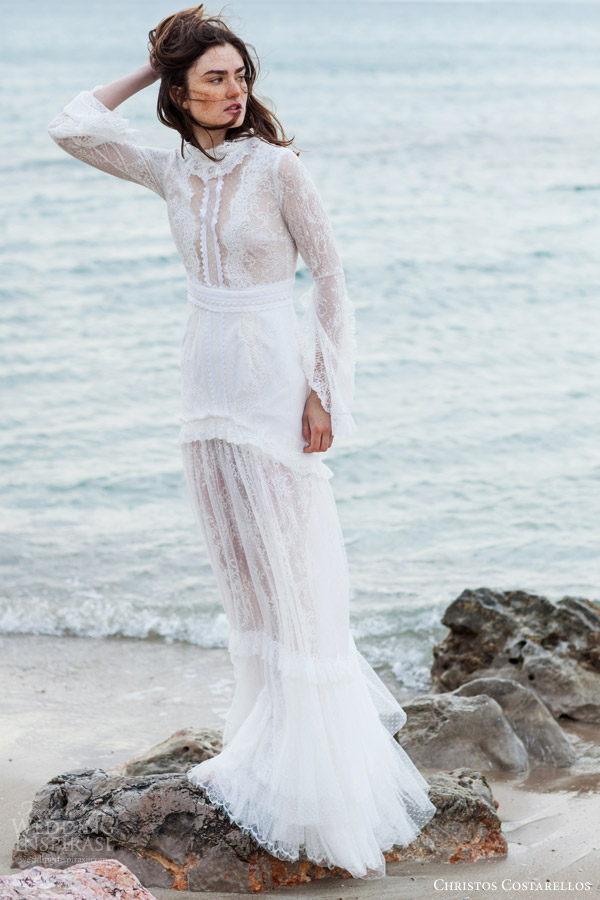 christos costarellos bridal 2016 14 long sleeve lace wedding dress high neck christos costarellos bridal 2016 14 long sleeve lace wedding dress high neck