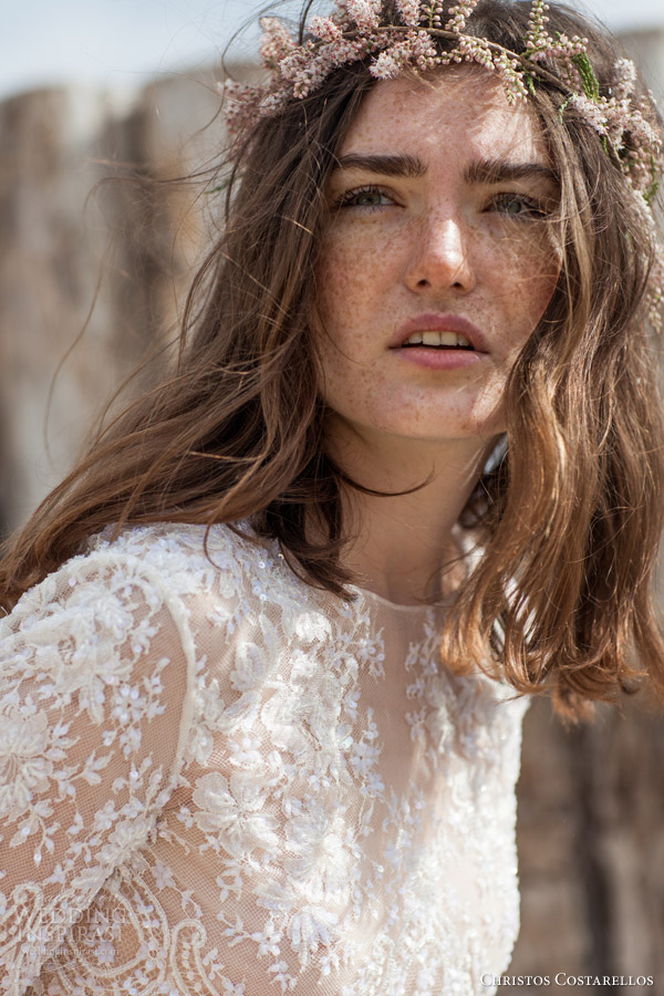 christos costarellos bridal 2016 42 lace net high neck half sleeve top close up bodice christos costarellos bridal 2016 42 lace net high neck half sleeve top close up bodice