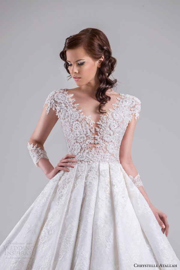 chrystelle atallah bridal spring 2015 ball gown wedding dress illusion sleeves chrystelle atallah bridal spring 2015 ball gown wedding dress illusion sleeves