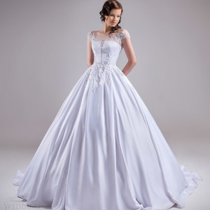 chrystelle atallah bridal spring 2015 illusion cap sleeve princess ball gown weddding dress