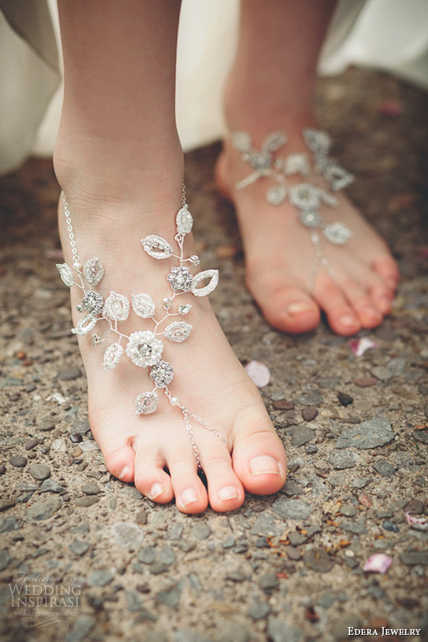 edera bridal jewelry wedding accessories theia barefoot sandals bridal footwear
