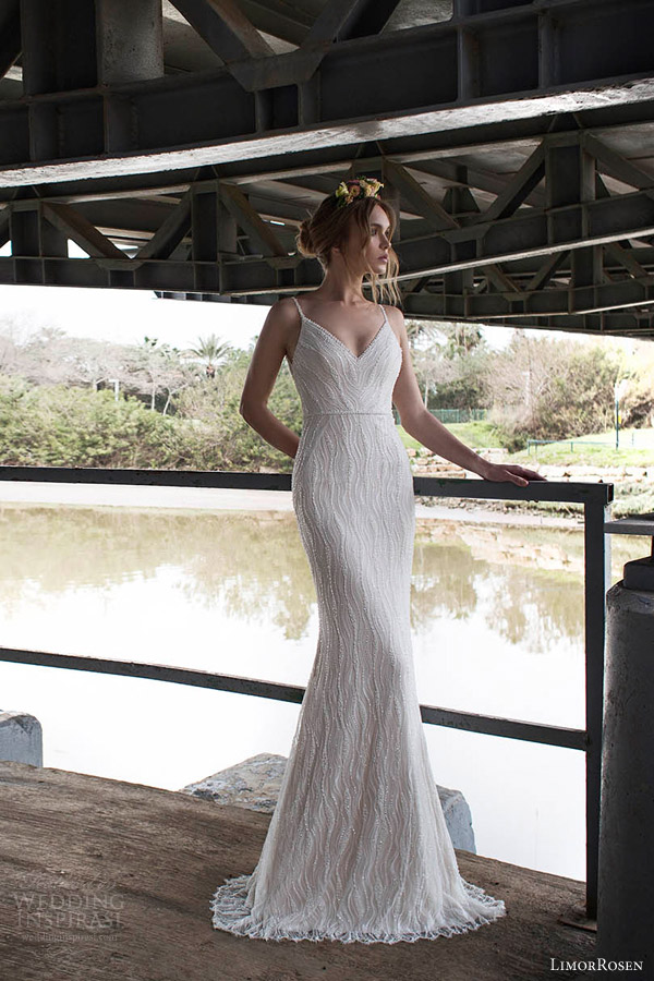 limor rosen 2015 blanch sleeveless embellished sheath wedding dress spaghetti straps full view urban dreams
