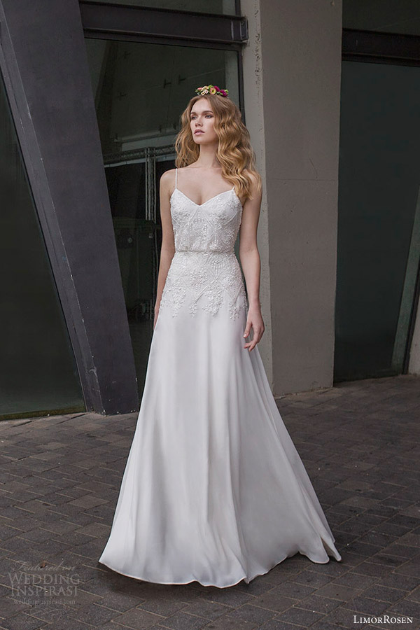 limor rosen bridal 2015 lilian sleeveless a line blouson wedding dress beaded bodice