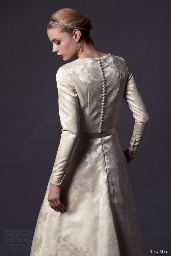 rita mae by alan hannah 2015 bridal long sleeve wedding dress pastel colored gown buttons back view 507 rita mae by alan hannah 2015 bridal long sleeve wedding dress pastel colored gown buttons back view 507