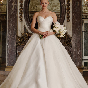 romona keveza spring 2016 luxe bridal rk6400 strapless ball gown wedding dress italian silk jacquard organza draped sweetheart