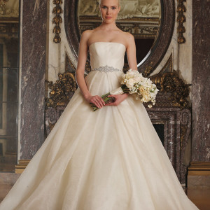 romona keveza spring 2016 luxe bridal rk6401 strapless ball gown wedding dress italian silk jacquard organza swarovski crystal belt