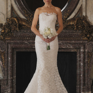 romona keveza spring 2016 luxe bridal rk6402 strapless wedding dress fluted shaped mermaid gown star flower lace