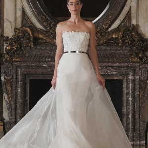 romona keveza spring 2016 luxe bridal rk6403 strapless 4 ply silk crepe wedding dress detachable illusion skirt
