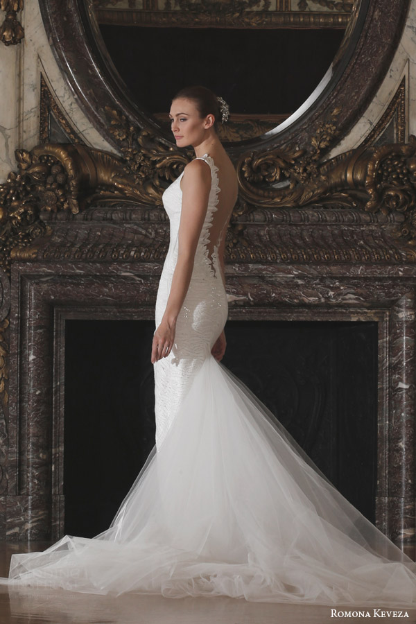 romona keveza spring 2016 luxe bridal rk6404 sleeveless deep v neck sheath wedding dress doves of peace lace italian net train side romona keveza spring 2016 luxe bridal rk6404 sleeveless deep v neck sheath wedding dress doves of peace lace italian net train side