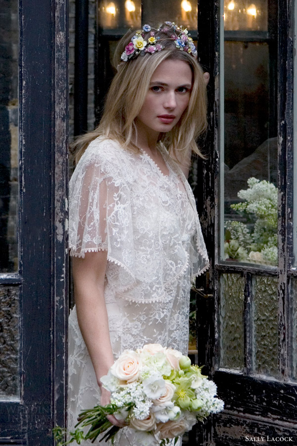 sally lacock 2015 vintage bridal carly edwardian style lace wedding dress flutter sleeve bolero jacket house next door