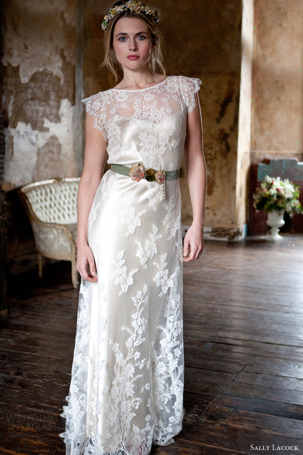 sally lacock bridal 2015 flora french lace wedding dress