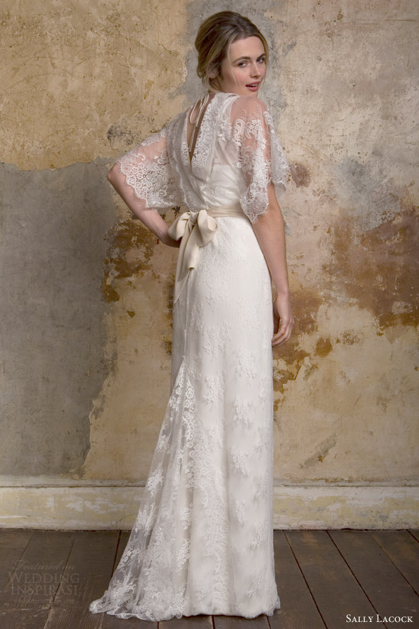 sally lacock bridal 2015 jasmine kimono style lace wedding dress