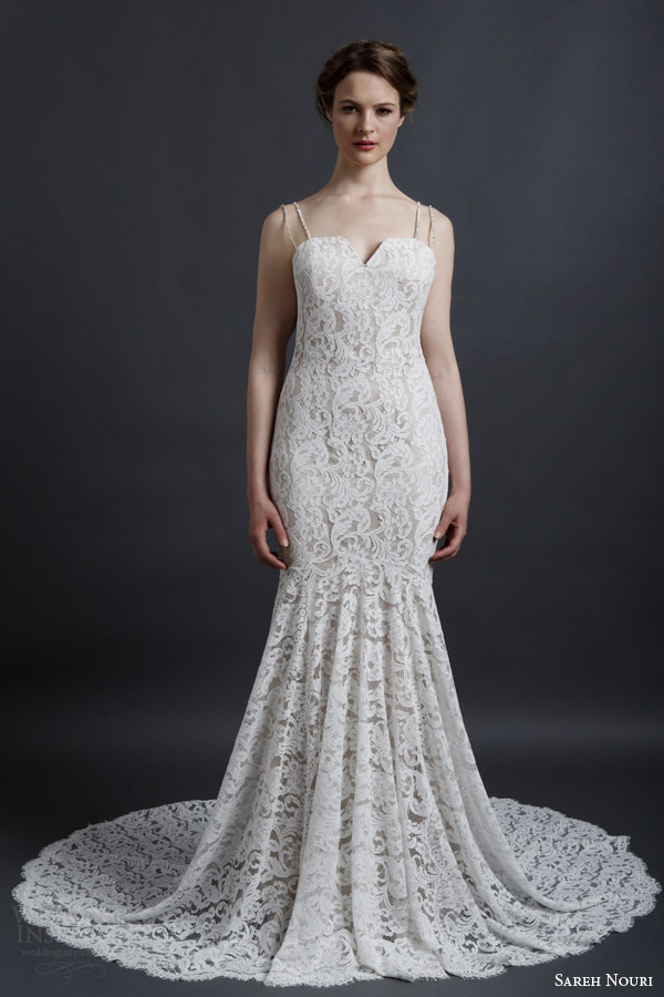sareh nouri spring 2016 bridal marylin double strap sheath lace wedding dress