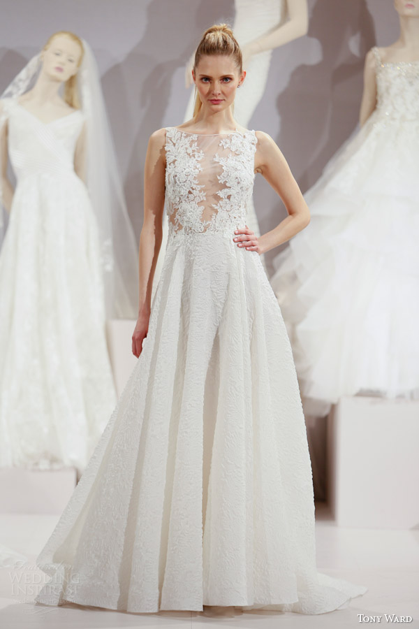 tony ward spring 2016 new york bridal market runway phyllis sleeveless a line wedding dress