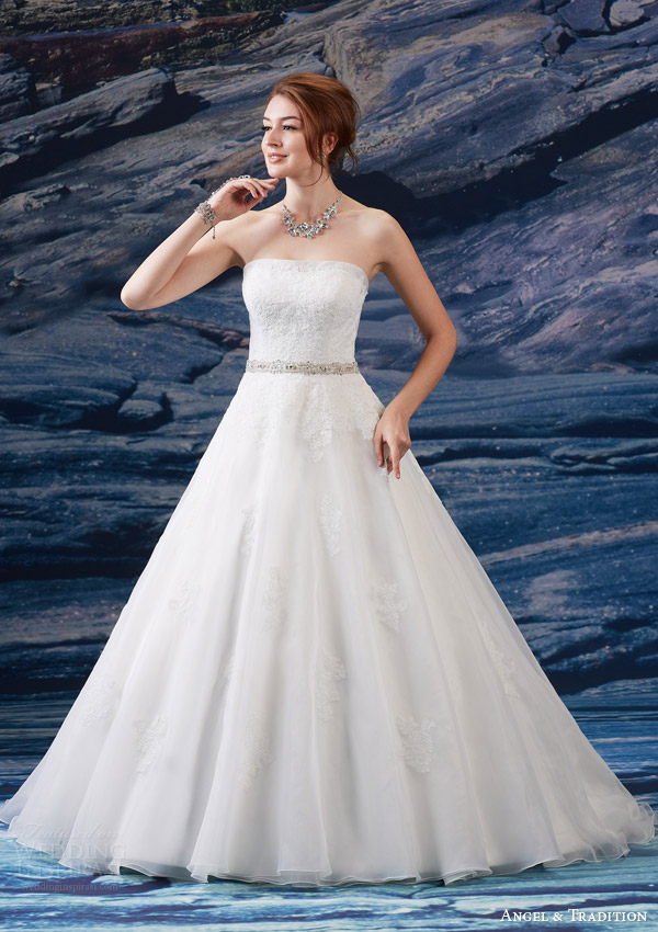 venus bridal fall 2015 angel tradition at4613 strapless wedding dress lace bodice beaded natural waist