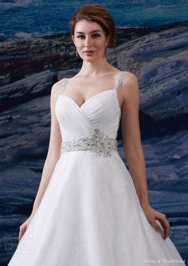 venus bridal fall 2015 angel tradition at4614 ruched sweetheart neckline wide beaded straps beading waist