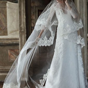 alberta ferretti forever bridal spring 2016 demetra illusion long sleeve a line wedding dress