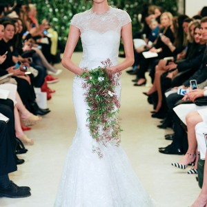carolina herrrera bridal spring 2016 jessica elegant illusion cap sleeve trumpet mermaid wedding dress