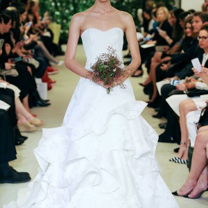 carolina herrrera bridal spring 2016 jill strapless a line wedding dress ruffle skirt