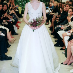 carolina herrrera bridal spring 2016 joelle sleeveless ball gown wedding dress flower embellished straps