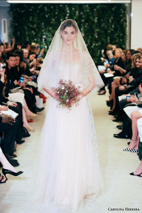 carolina herrrera bridal spring 2016 joie wedding dress colorful embroidery