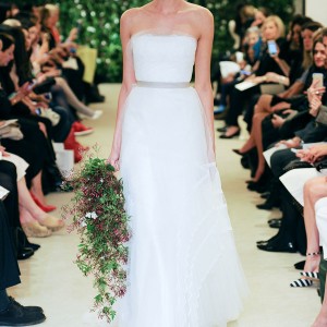 carolina herrrera bridal spring 2016 joni illusion strapless neckline wedding dress sheer overlay