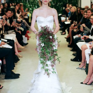 carolina herrrera bridal spring 2016 jordana strapless mermaid flange layered skirt wedding drss