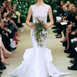 carolina herrrera bridal spring 2016 josette sleeveless lace bodice mermaid wedding dress