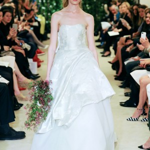 carolina herrrera bridal spring 2016 josilyn strapless ball gown wedding dress overskirt