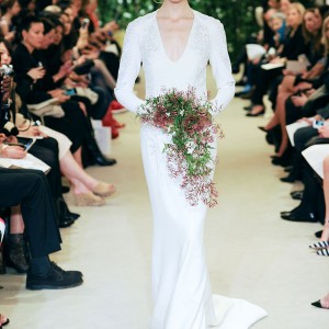 carolina herrrera bridal spring 2016 jules long sleeve sheath wedding dress