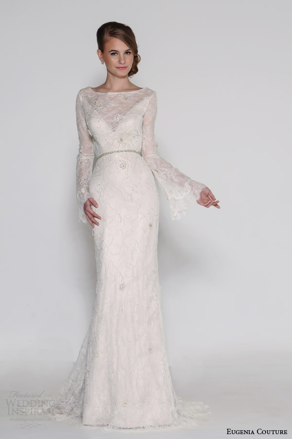 eugenia couture bridal spring 2016 fiona flared long sleeve mermaid wedding dress