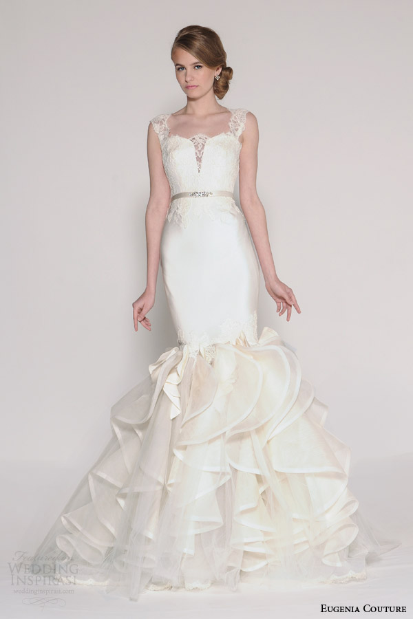 eugenia couture bridal spring 2016 nia sleeveless mermaid wedding dress lace straps