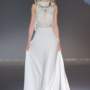 jesus peiro 2016 nanda devi bridal chakor bird two piece wedding dress chantilly crop top crepe skirt
