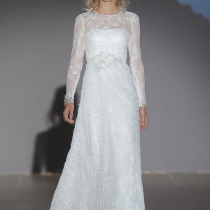 jesus peiro 2016 nanda devi bridal chameli flower illusion long sleeve wedding dress plumeti tulle flower waist