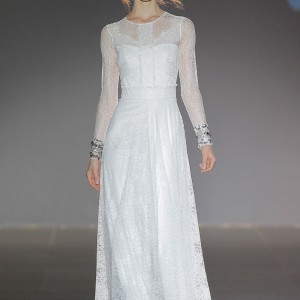 jesus peiro bridal 2016 nanda devi ambuja lotus illusion long sleeve georgette crepe lace over netting wedding dress