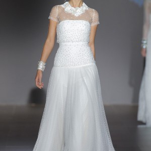 jesus peiro bridal 2016 nanda devi hemal snow sheer short sleeve crop top strapless wedding dress crystal embroidery