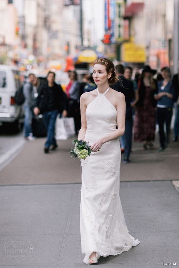 lakum bridal spring 2016 molly halter neck wedding dress