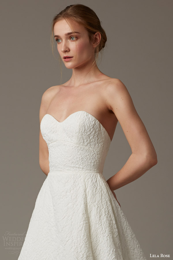 lela rose bridal spring 2016 cobble hil strapless sweetheart a line wedding dress flower textured