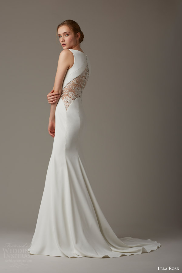 lela rose bridal spring 2016 the paddock sleeveless mermaid wedding dress sheer lace panel back