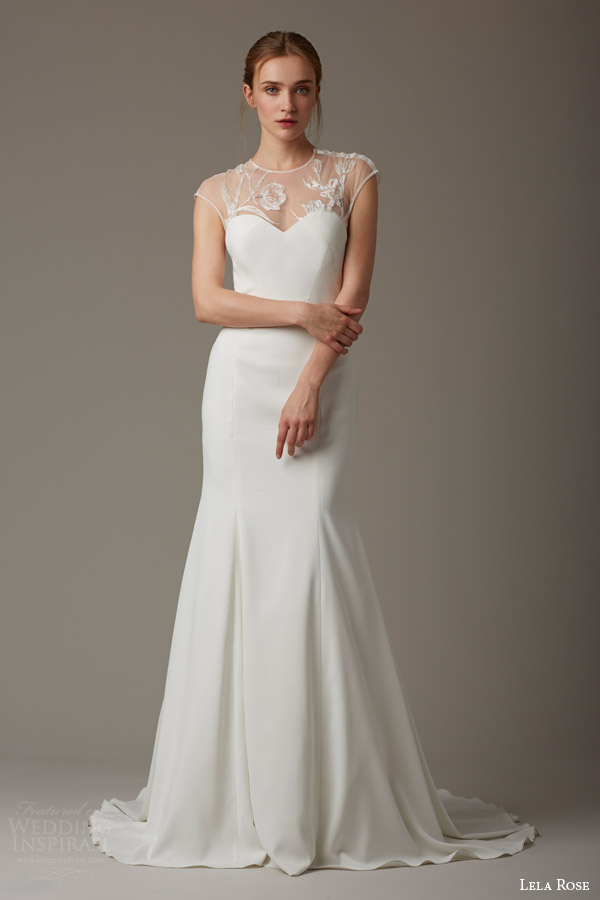 lela rose bridal spring 2016 the parish illusion cap sleeve wedding dress trumpet silhouette