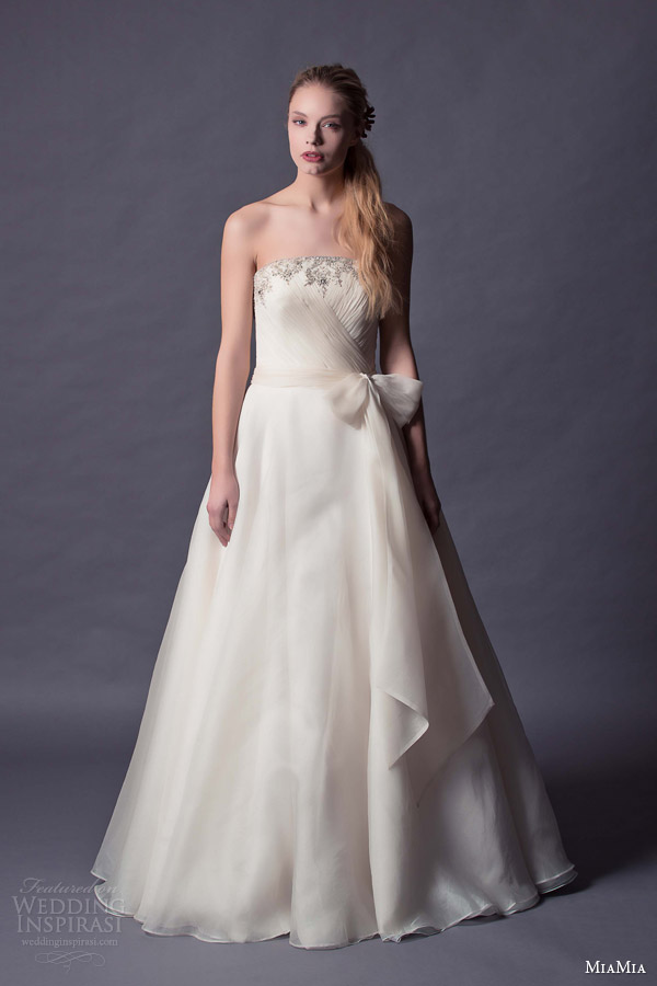 miamia 2015 bridal lucille strapless embellished neckline wedding dress