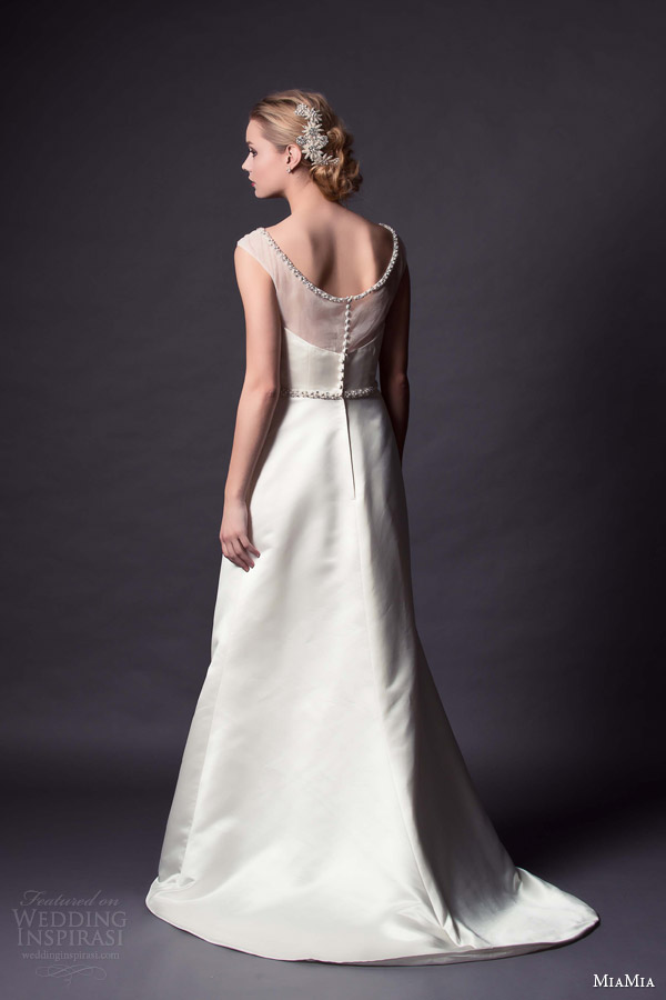 miamia bridal 2015 blythe illusion cap sleeve wedding dress back view