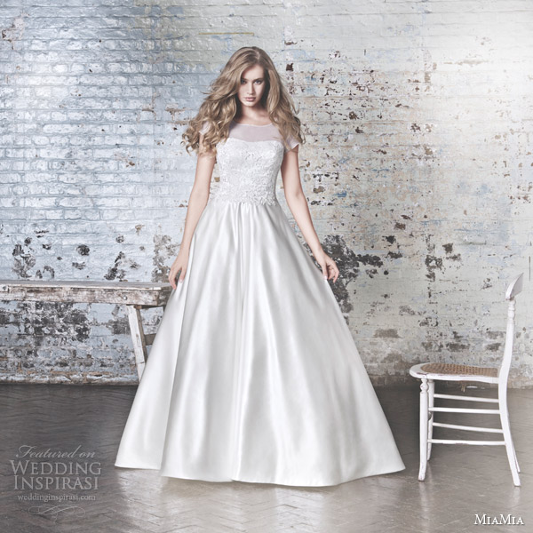 miamia bridal campaign 2015 lisa a line wedding dress illusion neckline