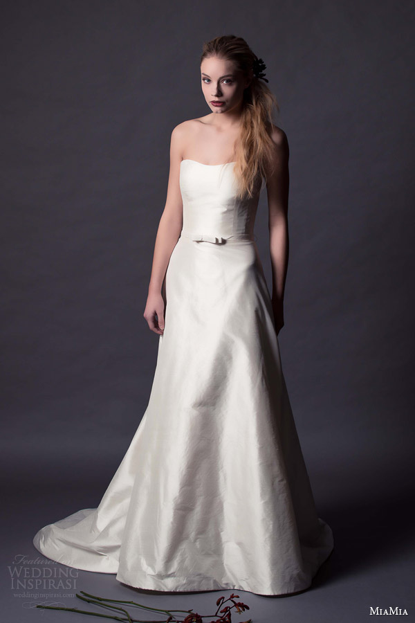 miamia margeurite hannah bridal 2015 martha strapless wedding dress bow waist